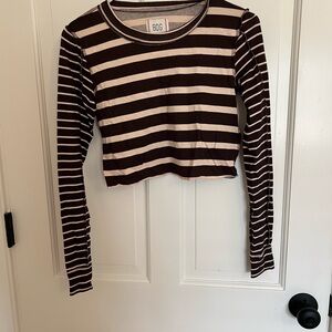 URBAN OUTFITTERS’ BDG Striped Long Sleeve Crop Top